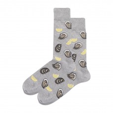 Hotsox Men's Oysters Crew Socks 1 Pair, Grey Heather, Men's 10-13