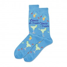 Hotsox Men's Cinco De Drinko Crew Socks 1 Pair, Turquoise, Men's 10-13