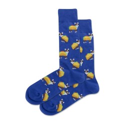 Hotsox Men's Taco Terrier Crew Socks 1 Pair, Dark Blue, Men's 10-13 Hotsox Men's Taco Terrier Crew Socks 1 Pair, Dark Blue, Men's 10-13