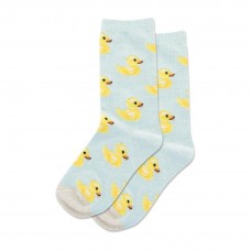 Hotsox Kid's Rubber Duck Crew Socks 1 Pair, Mint Melange, Kid's Large/Extra Large