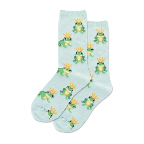 Hotsox Kid's Frog Prince Crew Socks 1 Pair, Light Blue, Kid's Small/Medium Hotsox Kid's Frog Prince Crew Socks 1 Pair, Light Blue, Kid's Small/Medium