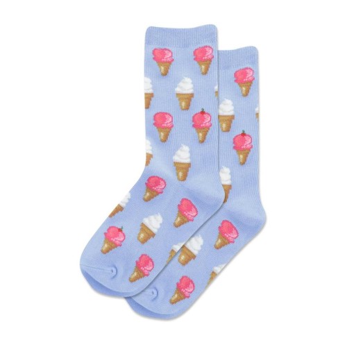 Hotsox Kid's Ice Cream Crew Socks 1 Pair, Periwinkle, Kid's Medium/Large Hotsox Kid's Ice Cream Crew Socks 1 Pair, Periwinkle, Kid's Medium/Large