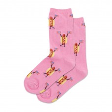 Hotsox Kid's Fourth Of July Hot Dog Crew Socks 1 Pair, Pink , Kid's Small/Medium