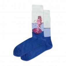 Hotsox Men's Pop Birth Of Venus Crew Socks 1 Pair, Light Blue, Men's 10-13