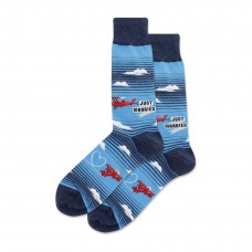 Hotsox Men's Just Married Plane Crew Socks 1 Pair, Denim Heather, Men's 10-13