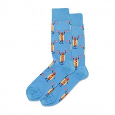 Hotsox Men's Fourth Of July Hot Dog Crew Socks 1 Pair, Turquoise, Men's 10-13