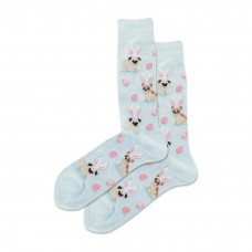 Hotsox Men's Easter Dogs Crew Socks 1 Pair, Mint Melange, Men's 10-13