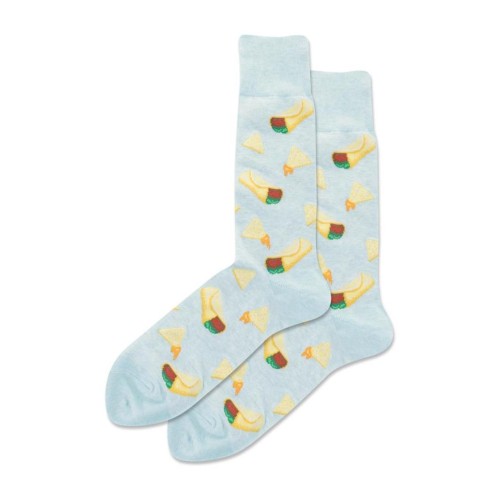Hotsox Men's Nachos And Burritos Crew Socks 1 Pair, Mint Melange, Men's 10-13 Hotsox Men's Nachos And Burritos Crew Socks 1 Pair, Mint Melange, Men's 10-13