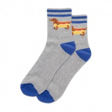 Hotsox Men's Hot Dog Quarter Crew Socks 1 Pair, Grey Heather, Men's 10-13