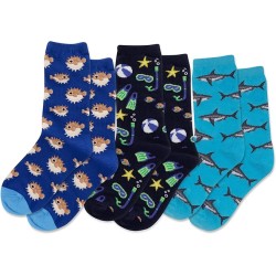 Hot Sox Kid's Pufferfish Crew Socks 1 Pair, Assorted, Kid's Large/X-Large Hot Sox Kid's Pufferfish Crew Socks 1 Pair, Assorted, Kid's Large/X-Large