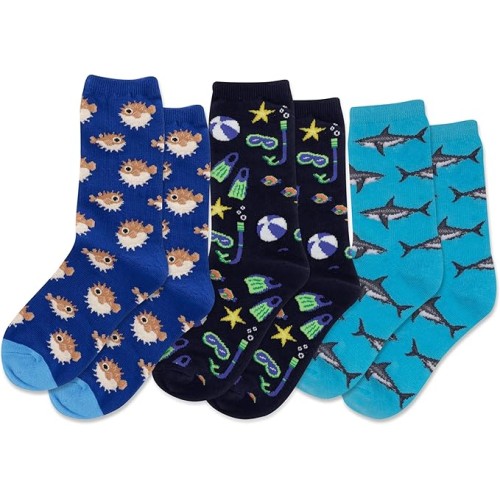 Hot Sox Kid's Pufferfish Crew Socks 1 Pair, Assorted, Kid's Medium/Large Hot Sox Kid's Pufferfish Crew Socks 1 Pair, Assorted, Kid's Medium/Large