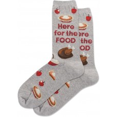 Hot Sox Women's Here for the Food Crew Sock 1 Pair, Grey Heather, Women's 9-11