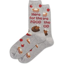 Hot Sox Women's Here for the Food Crew Sock 1 Pair, Grey Heather, Women's 9-11