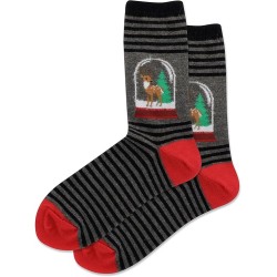 Hot Sox Women's Fuzzy Reindeer Snowglobe Sock 1 Pair, Black, Women's 9-11 Hot Sox Women's Fuzzy Reindeer Snowglobe Sock 1 Pair, Black, Women's 9-11