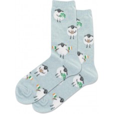 Hot Sox Women's Fuzzy Irish Sheep Crew Sock 1 Pair, Mint Melange, Women's 9-11