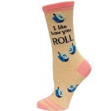 Hot Sox Men's I like How You Roll Crew Sock 1 Pair, Natural Melange, Men's 10-13