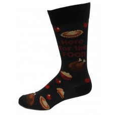 Hot Sox Men's Here for the Food Crew Sock 1 Pair, Denim Heather, Men's 10-13