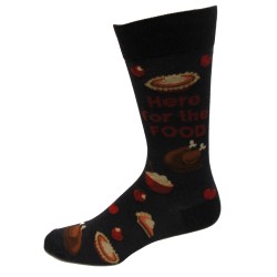 Hot Sox Men's Here for the Food Crew Sock 1 Pair, Denim Heather, Men's 10-13