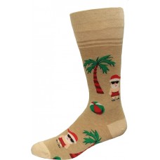 Hot Sox Men's Summer Santa Crew Sock 1 Pair, Hemp Heather, Men's 10-13