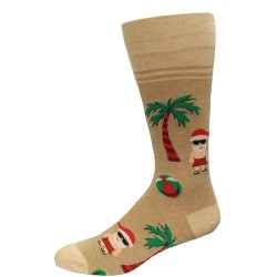 Hot Sox Men's Summer Santa Crew Sock 1 Pair, Hemp Heather, Men's 10-13 Hot Sox Men's Summer Santa Crew Sock 1 Pair, Hemp Heather, Men's 10-13