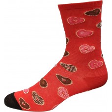 Hot Sox Men's Do-Nuts About You Crew Sock 1 Pair, Red Oak, Men's 10-13