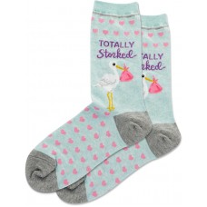 Hot Sox Women's Totally Storked Crew Sock 1 Pair, Mint Melange, Women's 9-11