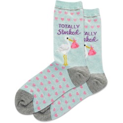 Hot Sox Women's Totally Storked Crew Sock 1 Pair, Mint Melange, Women's 9-11