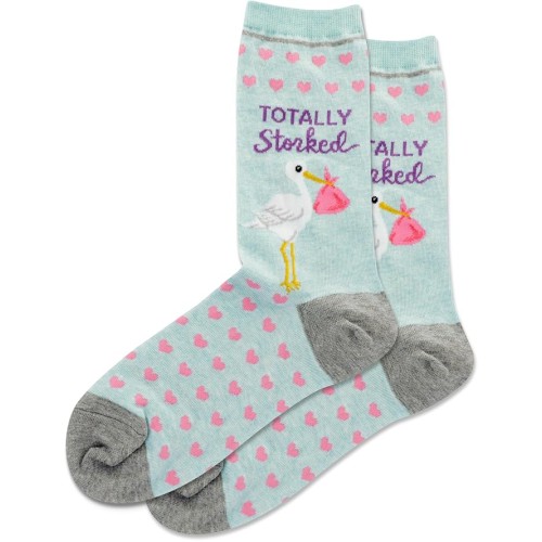 Hot Sox Women's Totally Storked Crew Sock 1 Pair, Mint Melange, Women's 9-11 Hot Sox Women's Totally Storked Crew Sock 1 Pair, Mint Melange, Women's 9-11