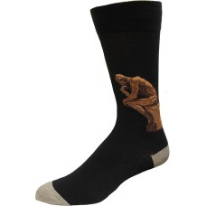 Hot Sox Men's The Thnker Crew Sock 1 Pair, Black, Men's 10-13