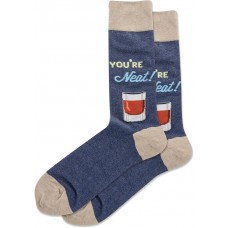 Hot Sox Men's You're Neat Crew Sock 1 Pair, Denim Heather, Men's 10-13