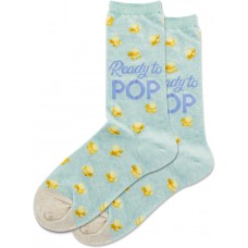 Hot Sox Women's Ready to Pop Crew Sock 1 Pair, Mint Melange, Women's 9-11