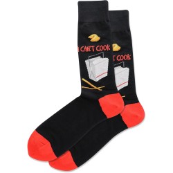 Hot Sox Men's I Can't Cook Crew Sock 1 Pair, Black, Men's 10-13 Hot Sox Men's I Can't Cook Crew Sock 1 Pair, Black, Men's 10-13