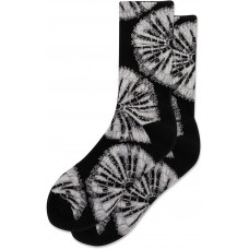 Hot Sox Women's Knit Radial Tie Die Crew Sock 1 Pair, Black, Women's 9-11