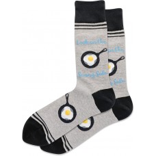 Hot Sox Men's Sunny Side Crew Sock 1 Pair, Grey Heather, Men's 10-13