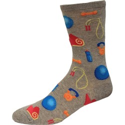 Hot Sox Women's Home Work Out Crew Sock 1 Pair, Grey Heather, Women's 9-11