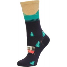 Hot Sox Women's Camper Scene Crew Sock 1 Pair, Navy, Women's 9-11