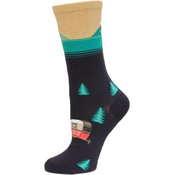 Hot Sox Women's Camper Scene Crew Sock 1 Pair, Navy, Women's 9-11 Hot Sox Women's Camper Scene Crew Sock 1 Pair, Navy, Women's 9-11