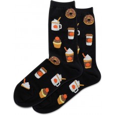 Hot Sox Women's Pumpkin Spice Crew Sock 1 Pair, Black, Women's 9-11