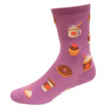 Hot Sox Women's Pumpkin Spice Crew Sock 1 Pair, Lilac, Women's 9-11