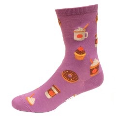 Hot Sox Women's Pumpkin Spice Crew Sock 1 Pair, Lilac, Women's 9-11