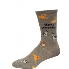 Hot Sox Women's Dog Person Crew Sock 1 Pair, Grey Heather, Women's 9-11