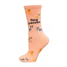 Hot Sox Women's Dog Person Crew Sock 1 Pair, Blush, Women's 9-11