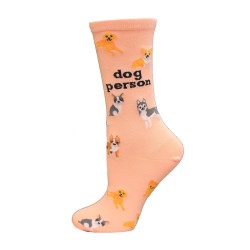 Hot Sox Women's Dog Person Crew Sock 1 Pair, Blush, Women's 9-11