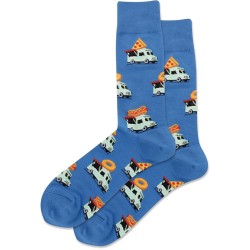 Hot Sox Men's Food Truck Crew Sock 1 Pair, Teal, Men's 10-13 Hot Sox Men's Food Truck Crew Sock 1 Pair, Teal, Men's 10-13