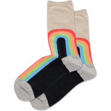 Hot Sox Women's Rainbow Crew Sock 1 Pair, Hemp Heather, Women's 9-11