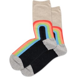 Hot Sox Women's Rainbow Crew Sock 1 Pair, Hemp Heather, Women's 9-11
