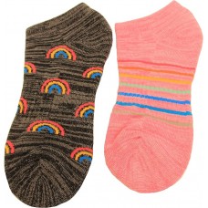 Hot Sox Women's Rainbow Low Cut Sock 2 Pair, Assorted, Women's 9-11