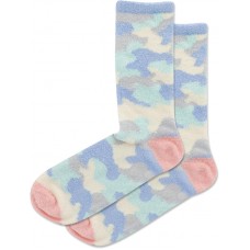 Hot Sox Women's Slipper Sock Camo Non Skid Sock 1 Pair, Periwinkle, Women's 9-11