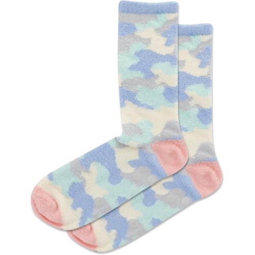 Hot Sox Women's Slipper Sock Camo Non Skid Sock 1 Pair, Periwinkle, Women's 9-11