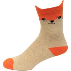Hot Sox Kid's Fox Crew Sock 1 Pair, Natural Melange, Medium/Large Hot Sox Kid's Fox Crew Sock 1 Pair, Natural Melange, Medium/Large